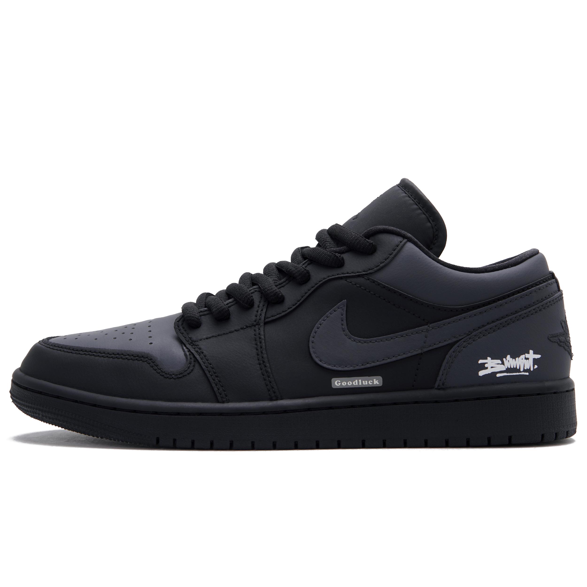

Jordan Air Jordan 1 Night Walker Abrasion Resistant Low top Vintage Basketball Shoes Men s Black Gray 553558-093(Team734-) 45