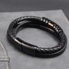 Luxury Stainless Steel Beaded Bracelet Fashion Men's Jewelry Classic Multilayer Braided Leather Bracelet Homme New Year Men Gift