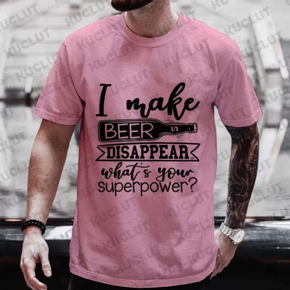 Men's T-shirts Beer Day Funny Graphic Y2k Tops Single Farewell Drinking Party Tees Plus Size Matching Shirts Outfit Streetwear