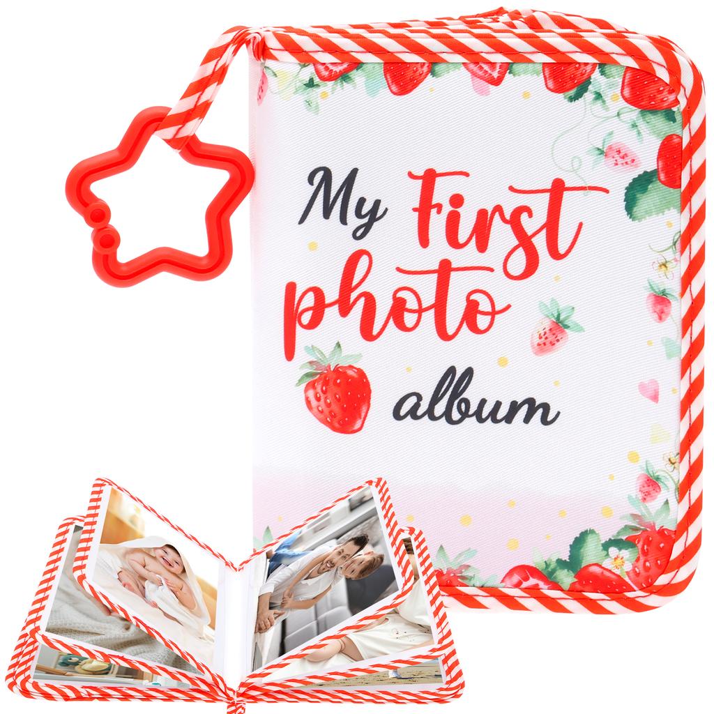 Baby Photo Album First Year Baby Photo Book Growth Babies Albums Shower Gues with Family Recordt Diy Giraffe Photography Album