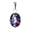 Ciondolo in Argento Sterling 925 Taglio Ovale Alessandrite Naturale 15 Carati Pietra Preziosa