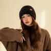 Knitted wool hat winter thickened warm ear protection pullover hat fashion casual versatile big head circumference cold hat