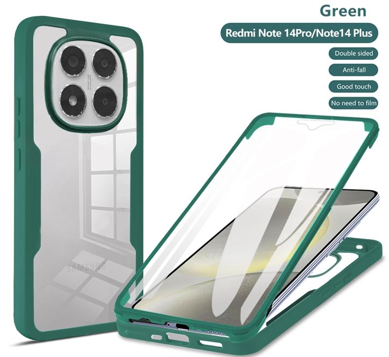 

Для POCO X7 5G Чехол Противоударный 360° Двусторонний Полный Чехол для Корпуса Для Xiaomi POCOX7 Poko Little X7 X 7 Силиконовый Чехол For POCO X7 5G зелёный