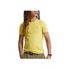 Polo Solid Color Logo Embroidered Crew Neck Short Sleeve T-Shirt Men Tops Yellow 710671426-262