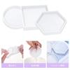 Samcos 3-Piece Coaster Silicone Mold, Round, Hexagon, and Square, for Epoxy Resin, UV Resin, Clay, and Soft Molds, DIY Crafts, Plates, and Dishes,