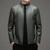 New Autumn and Winter Middle-aged Stand-up Collar Genuine Leather Jacket Men's Slim Sheepskin Dad Casual Leather Jacket