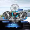 Vehicle Mounted USB Fan Car Dual Head Rotation Cooler Fan Suction Cup Cooler Fan
