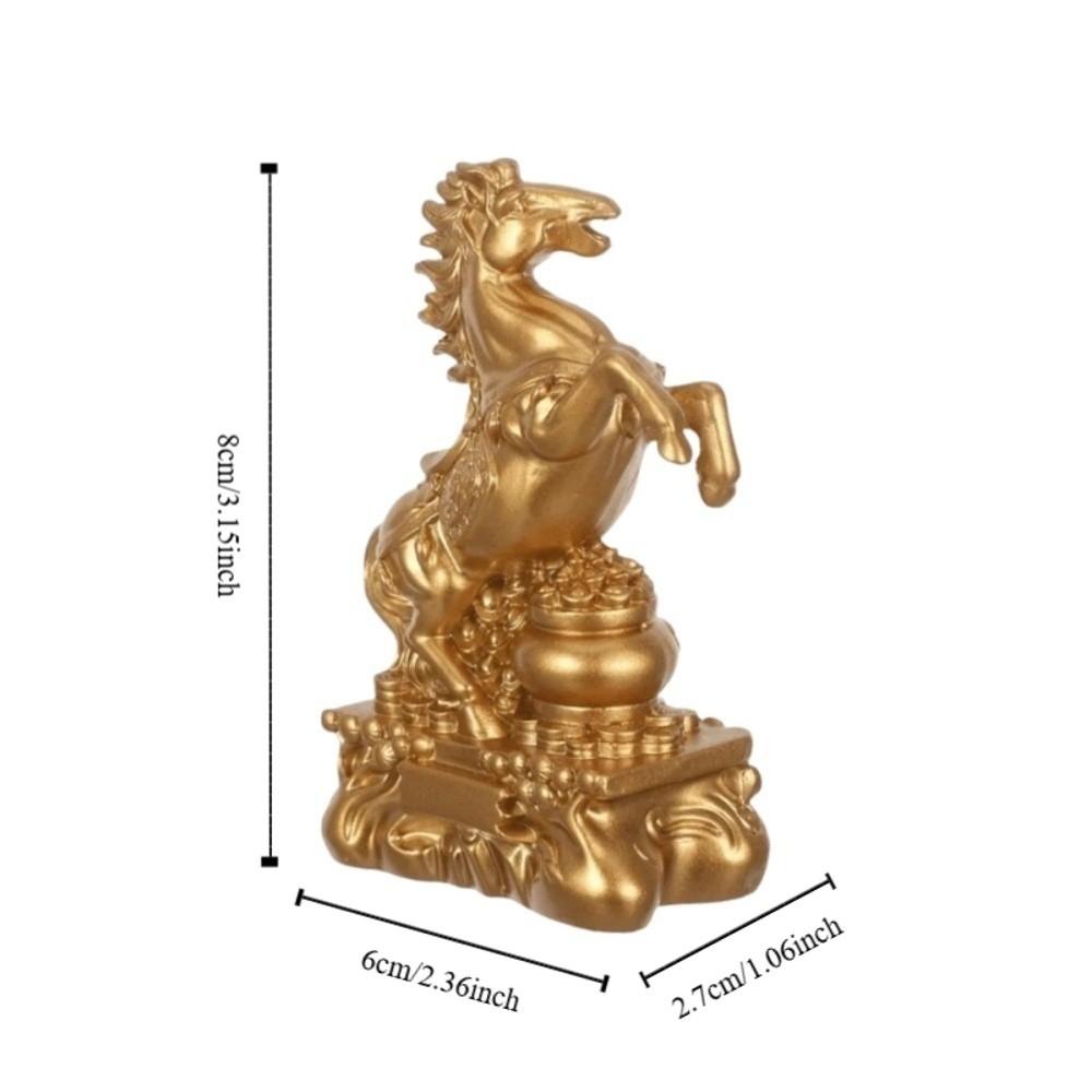 Lucky Charm Zodiac Animal Horse Sculpture Feng Shui Design Cute PVC Statue Creative Fortune Wealth Desktop Ornament