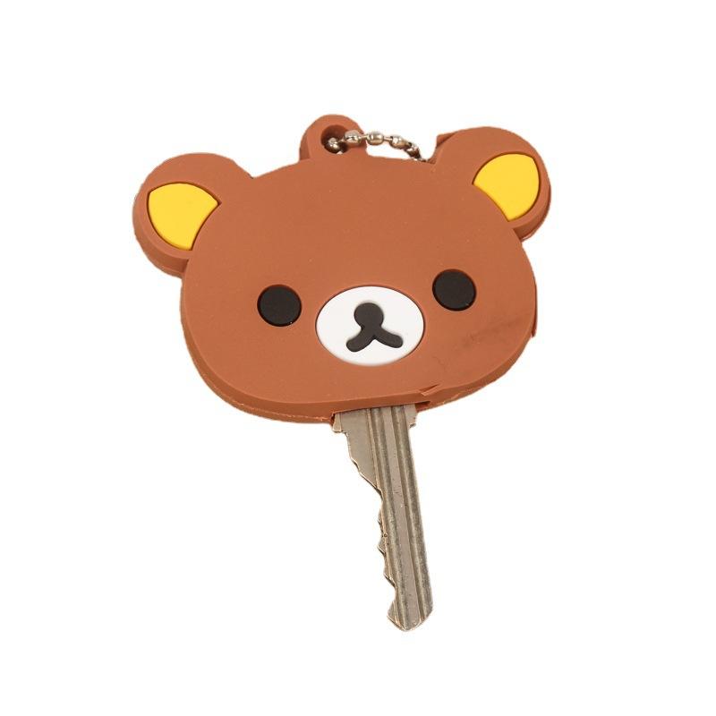 Rilakkuma Key Protective Cover Keychains New Anime Relax Bear PVC Cases Backpack Bags Key Rings Pendants Charms Gift Sales