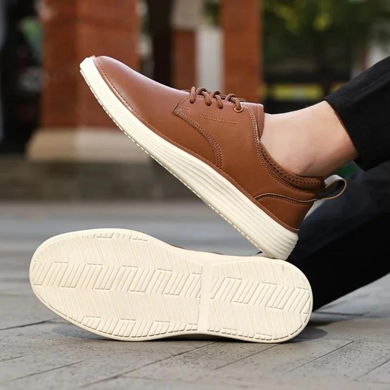 Herren Leder Business Schuhe Schnürschuhe Leichtgewichtige Mode Business Schuhe Bequeme Freizeit-Laufschuhe für Outdoor-Reisen