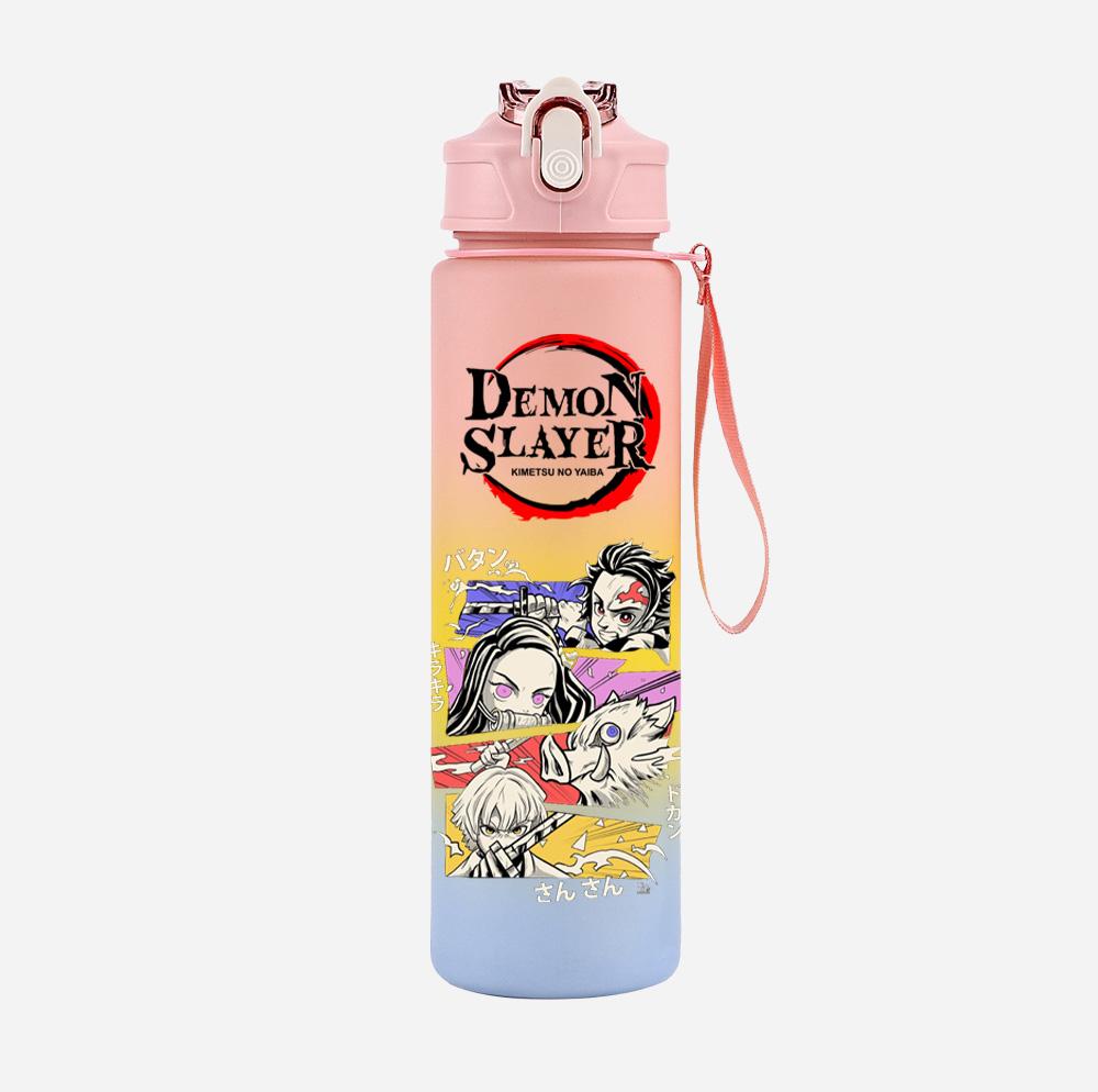 Anime Cartoon Demon Slayer Printed 750Ml Water Bottle Large Capacity Drinking Cup Portable Children Outdoor Sports Water Cup