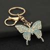 Keychain Pendant Sparkling Rhinestones Butterfly Charm Key Chain with Lobster Clasp Electroplated Key Holder Bag Accessory