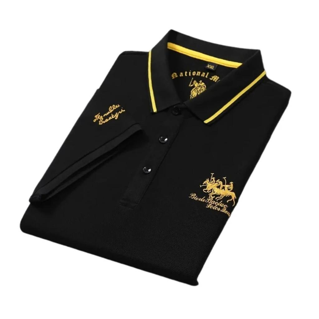 Trend Hub Mens Short Sleeve Embroidered Polo Shirts Breathable Lightweight Shirt Luxury Top Casual Lapel T-shirt Men T Shirt Homme