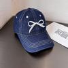 Butterfly Bow Baseball Cap For Women With Wide Brim Sunshade And Breathable Cotton For Summer Style