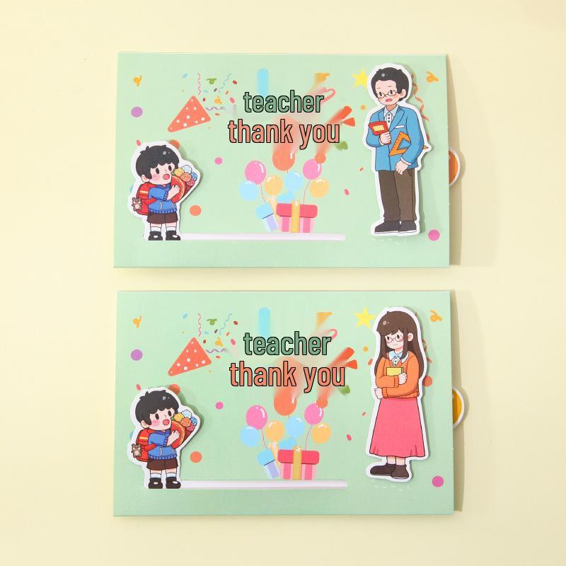 Heartfelt 3D Hand-painted Greeting Cards: Cute Designs for Mother's, Children's, Student's, and Teacher's Day Celebrations.