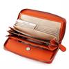 Women's RFID Accordion Wallet - Genuine Leather, Long Japanese Style, Anti-Theft, Zip Coin Purse.