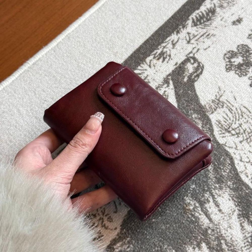 New Korean Retro Women Wallets Short Zipper Multi-Card Money Bag Soft PU Leather Business Card Case Card Bag Pouch