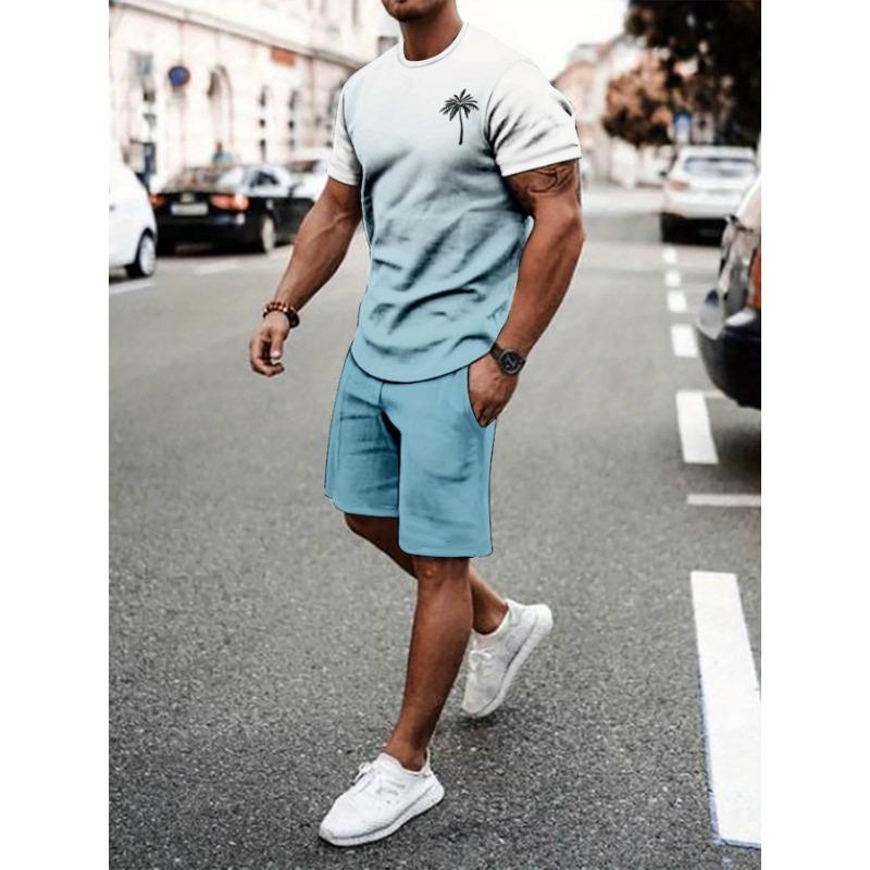 Casual sports suit breathable outdoor casual men s T-shirt shorts suit S