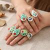 Retro Finger Ring Alloy Adjustable Ring Fashion Enamel Floral Rings Jewelry Accessories