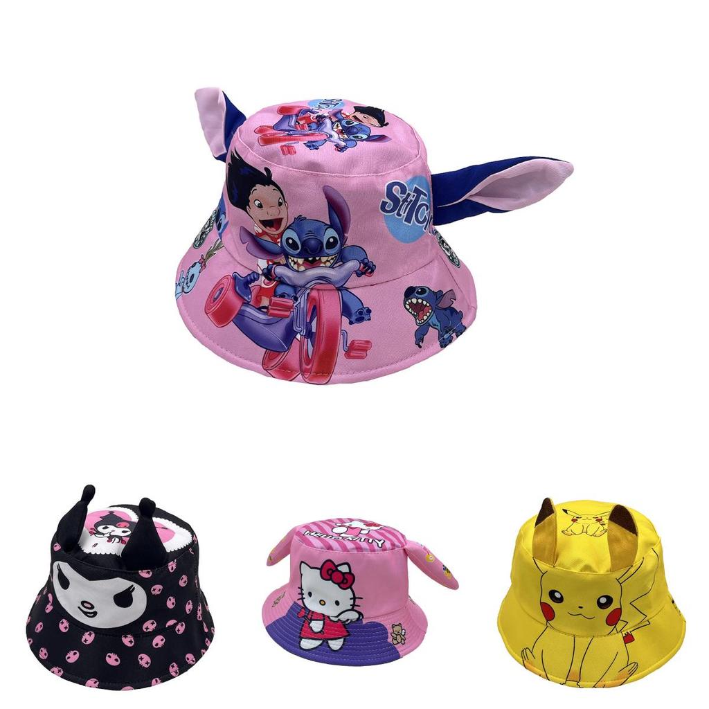 Cappello da Pescatore con Protezione Solare Pikachu Super Mario Bros Kuromi per Bambini e Adolescenti