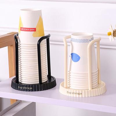 Disposable Cup Storage Holder Rack Shelf Water Tea Cups Plastic Dispenser Mug Display Stand Organizer Supplies Home Organization