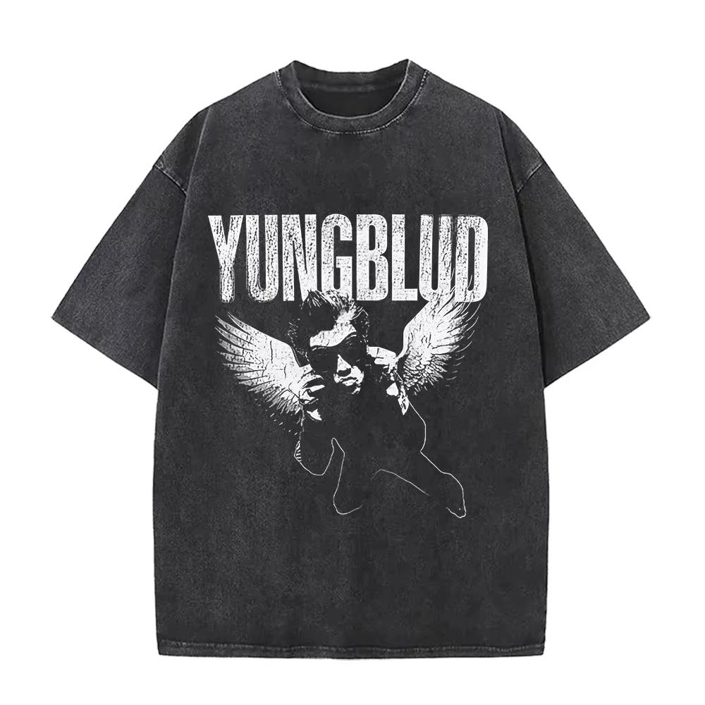 T-shirt Vintage Lavate Yungblud IDOLS The World Tour Uomo Donna Hip Hop Alta Qualità Gotico Oversize Streetwear