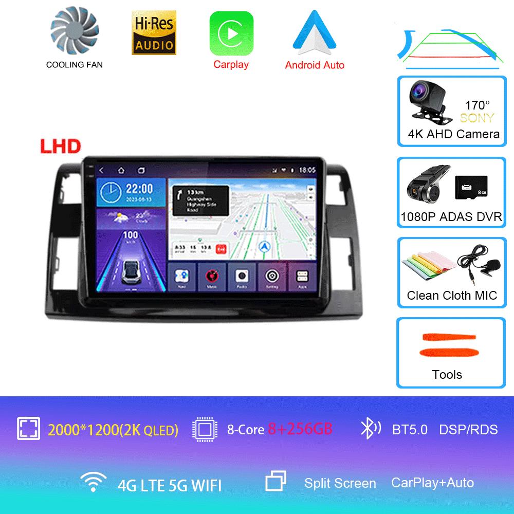 Android 14 For Toyota Previa 3 III XR50 Estima 2006 - 2019 Multimedia Blu-ray QLED Screen Navigation GPS No 2 Din Player