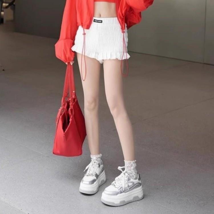 

2025 spring and summer new silver dad shoes panda board shoes platform sneakers heightening casual little white shoes women s shoes 35 серебряный