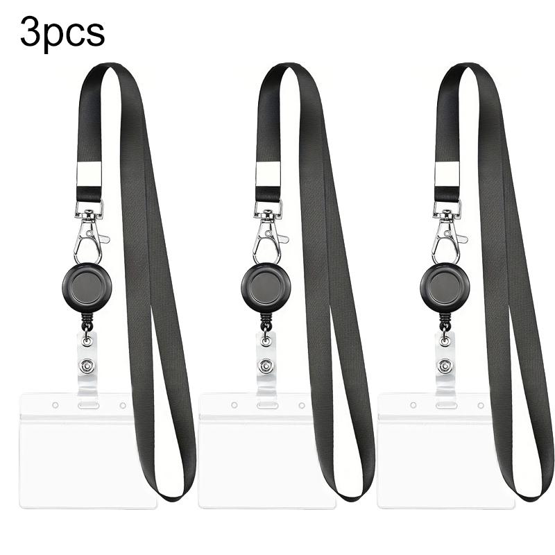 1/3pcs Card Holder with Hanging Rope Waterproof PVC Scalable Chest Buckle For Work ID And Name Tags Office Storage Supplies TMZ