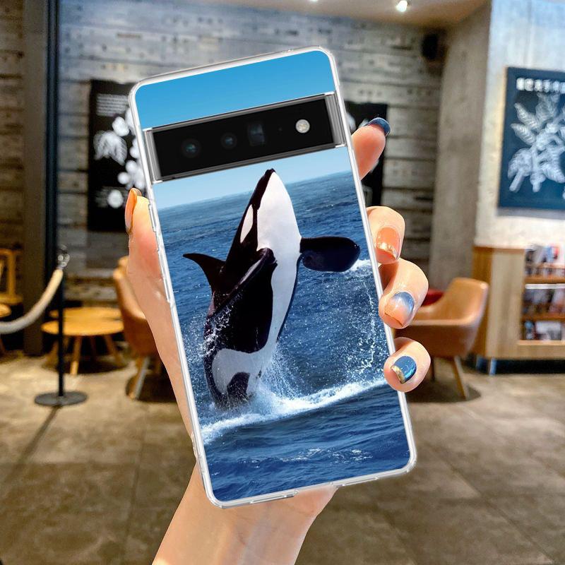 Orca Ocean Lovely Killer Whale Phone Case For Google Pixel 9 Pro XL 8 7 6 Pro 8A 7A 6A 5 4 5A 4A 3A XL 5G Soft TPU Clear Cover