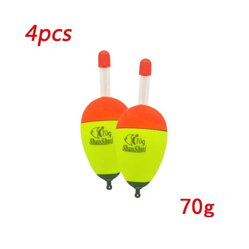 2/4Pcs EVA Luminous Fishing Night Float Light Stick Foam Plastic Bobber Sea Rock Fishing Buoyancy 10/20/30/40/50/60g/70/80g