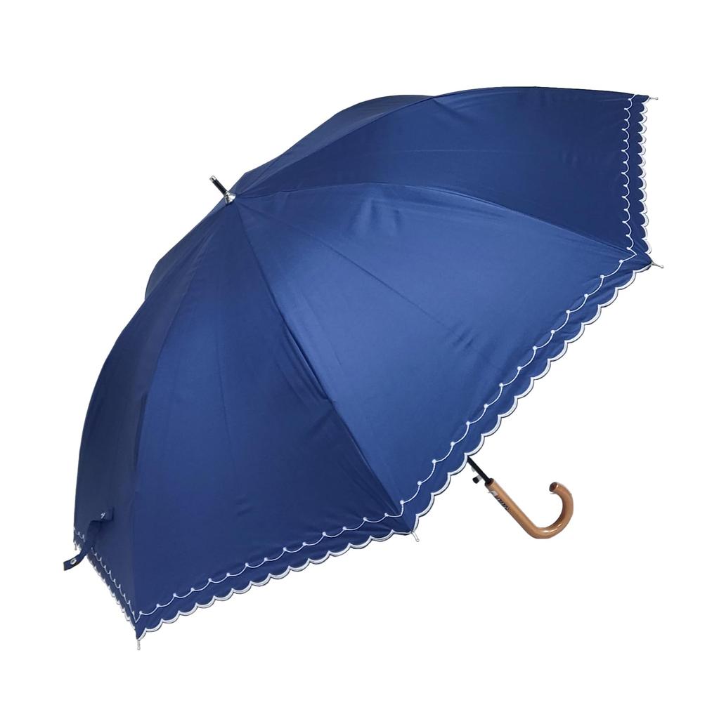 Rose Sangyo Florence Kelly Rain or Shine 60cm Jump Umbrella with Embroidered 82601102 Flowers, Navy,