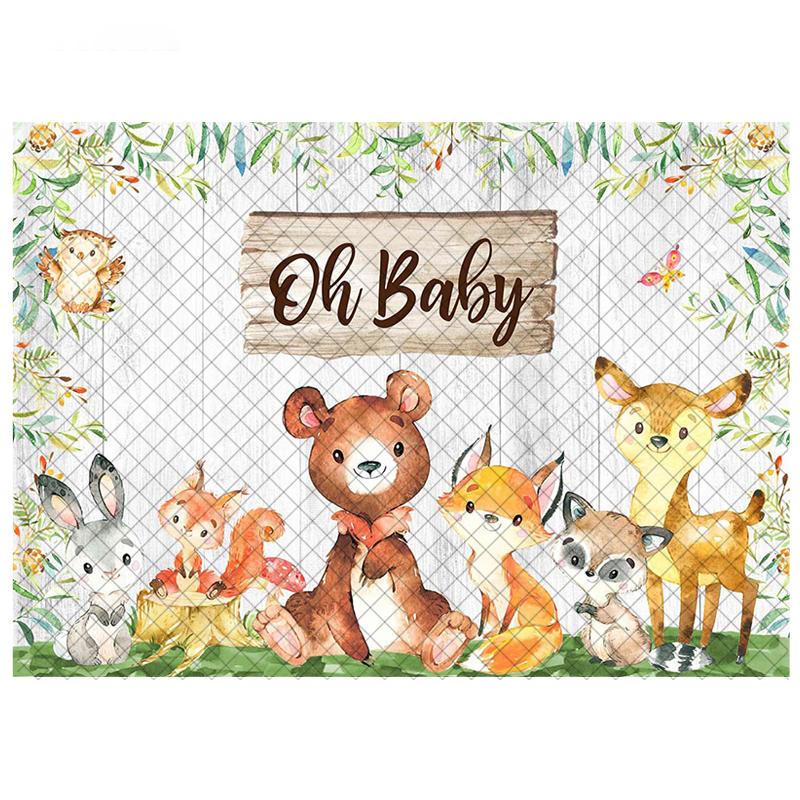 LS Photography Background Wildlife 1st Birthday Party Jungle Floral Decor Props Baby Shower Kids Portrait Photo Backdrop Studio