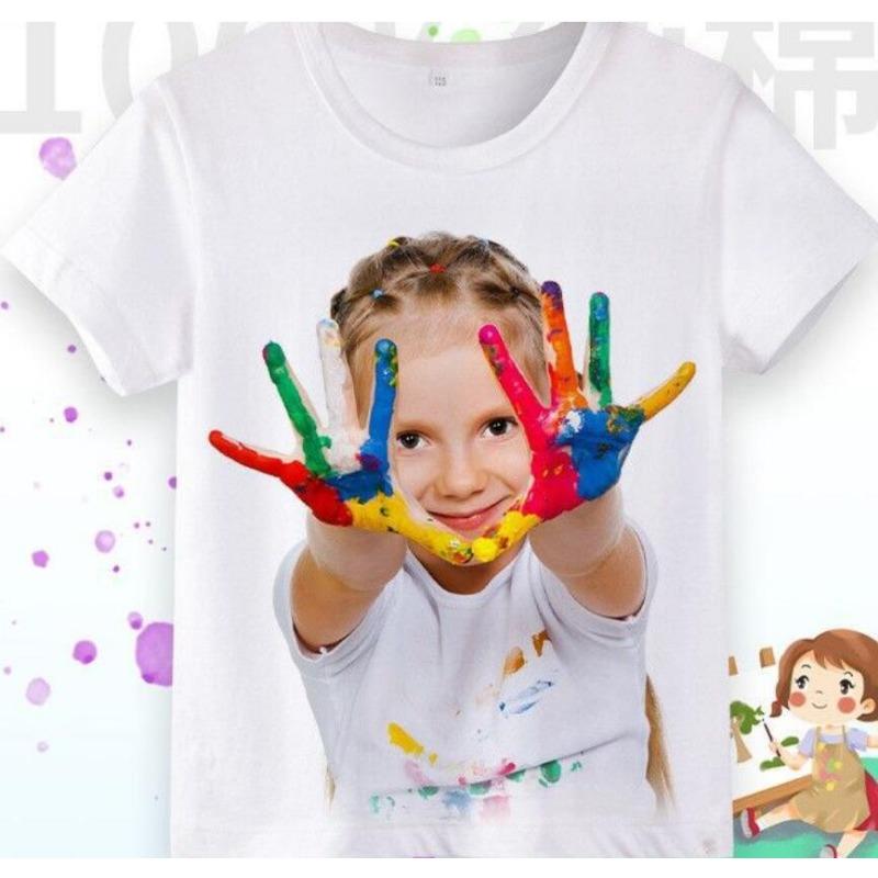 New Cartoon cat Print Black and White Summer Short-sleeved Children's T-shirt with Children's Clothing Boys Girl Clothes