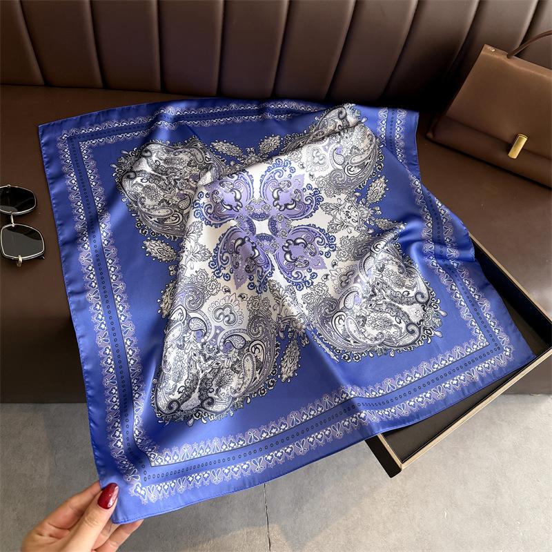 Women S Korean Style Printed Classic Square Scarf For Sun Protection