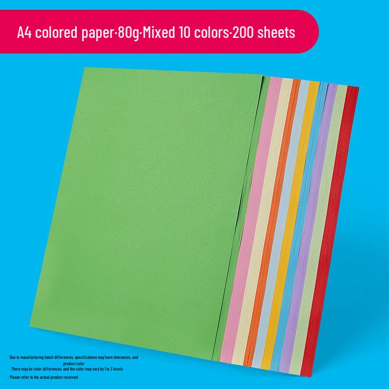 Mixed Colored Handicraft Origami Paper Set: Kindergarten Pink, Red, Yellow, Hand-Copied Newspaper Style