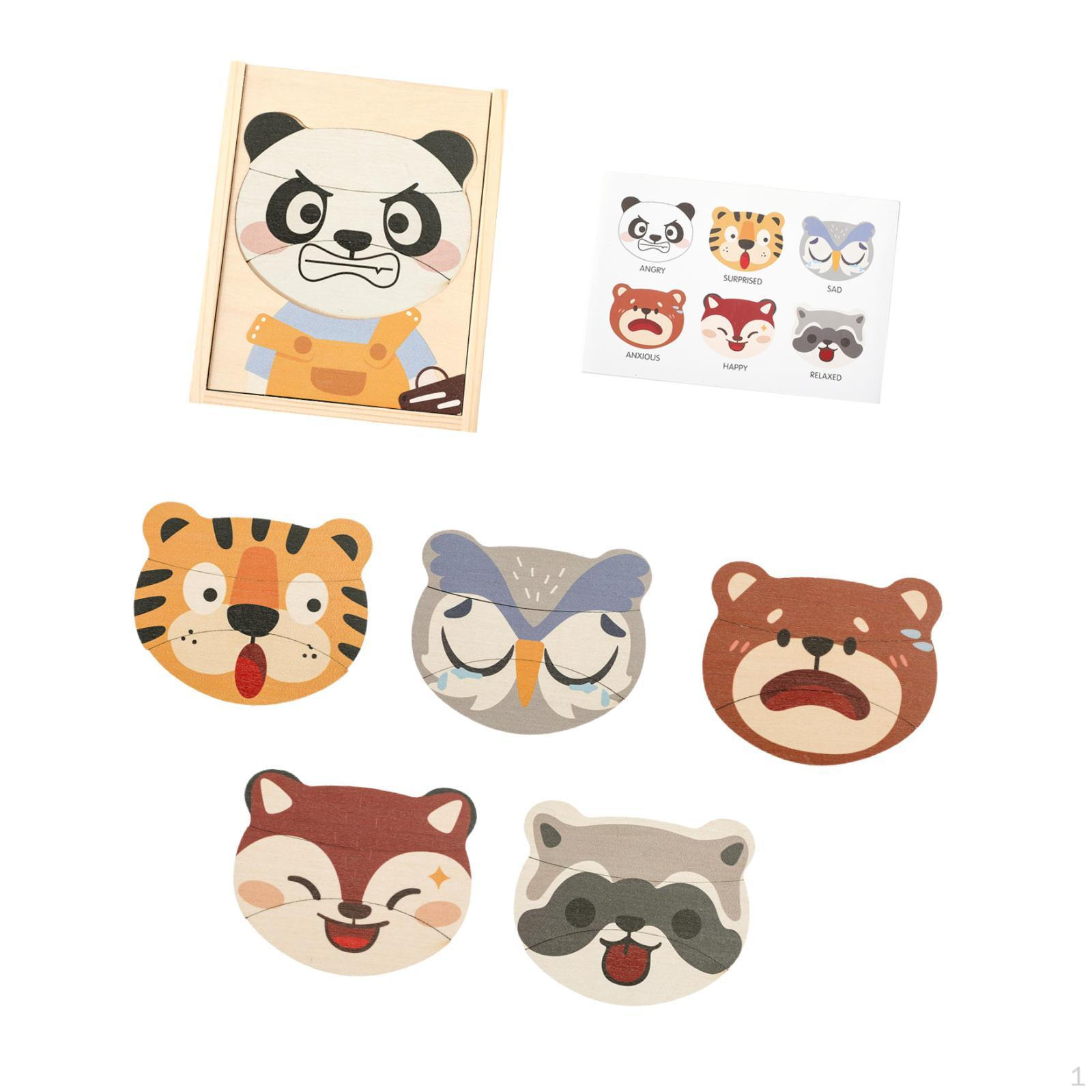 

Деревянные пазлы для детей Смешивай и сочетай Подбор Координация рук и глаз Сенсорные игрушки Животное