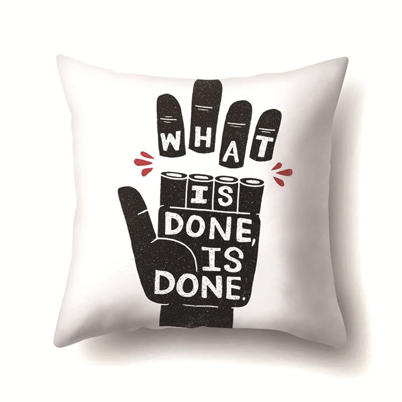Nordic Style Ins Illustration Graffiti Polyester Pillowcase Car Decoration Home Printed Waist Rest Pillowcase