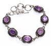 Exclusive Natural Amethyst 925 Silver Plated Bracelet 8.5" Most Beautiful P6o85