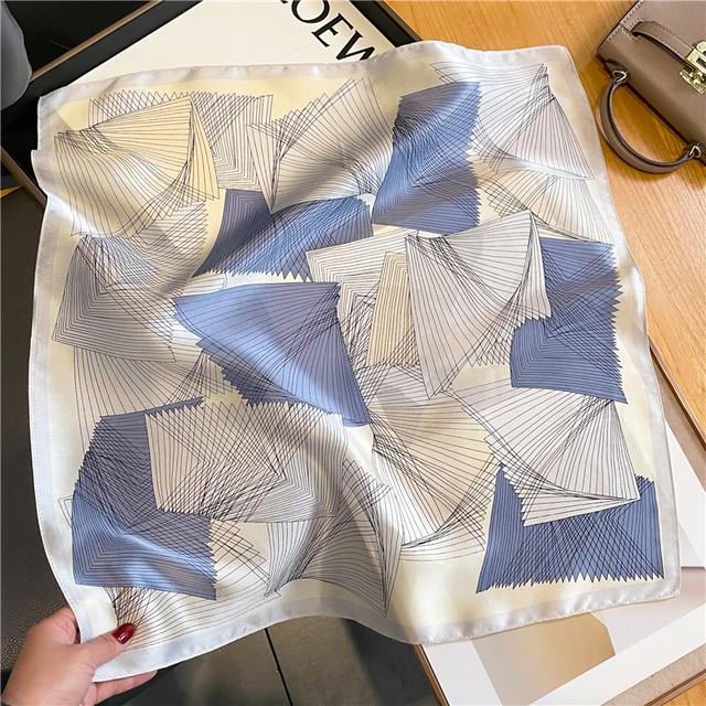 Bandanas Fins Carrés En Imitation Soie - Foulard Unisexe Léger Pour Femmes Et Hommes