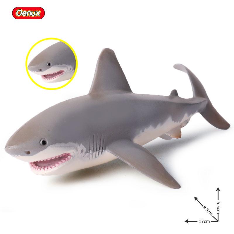 Oenux Ocean Animals Action Figures Sealife Shark Whare Megalodon Model Figurines PVC Home Decoration Kid Cognitive Education Toy