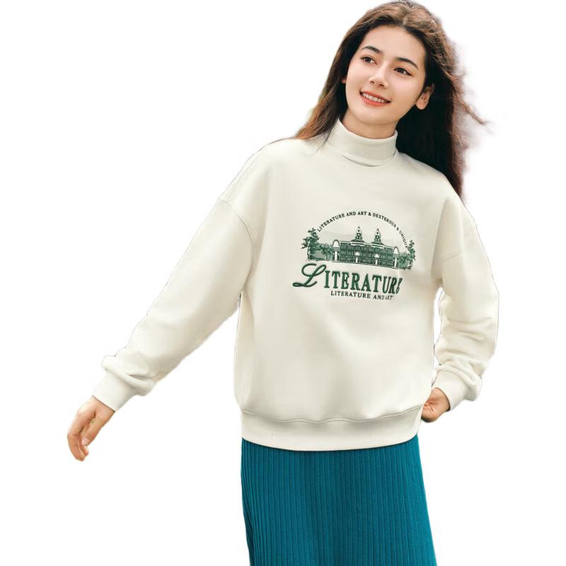 Semir Women's Oversize Thermal Embroidered Fleece Sweatshirt