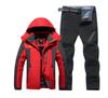 Men's 2023 Winter Hooded Ski Suit with Fleece Lining - Thick, Waterproof & Windproof Pants Set