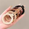 Korean Style Braided Hair Tie Scrunchie - High Ponytail Leather Cover, Customizable Logo