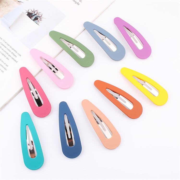 PL Water Drop Type Matte Texture Bb Clip Candy Color Cross Word Korean Girl Heart Hair Clip