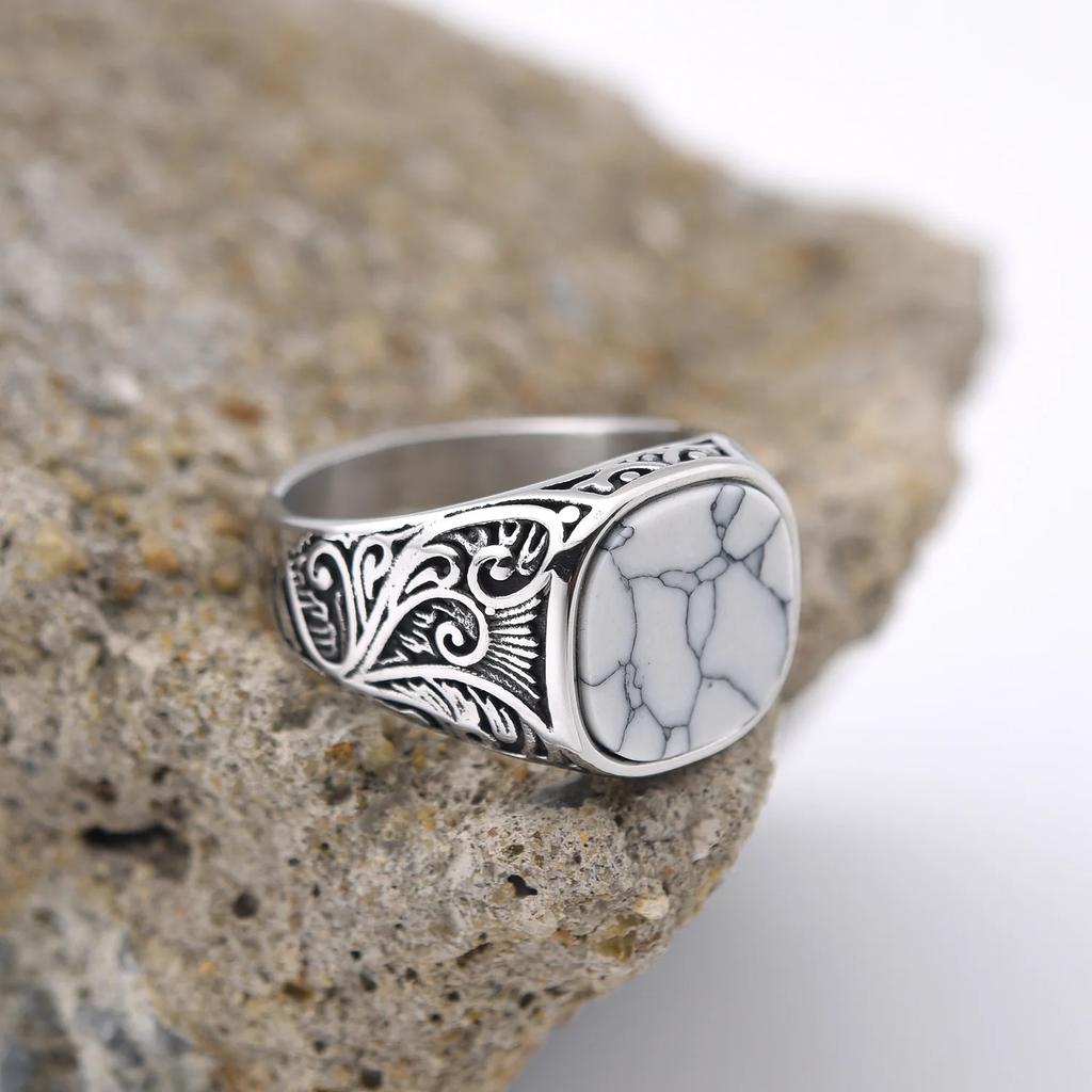 Hochwertige Herrenringe aus 316L Edelstahl im Mehrfarben-Zirkon-Stil