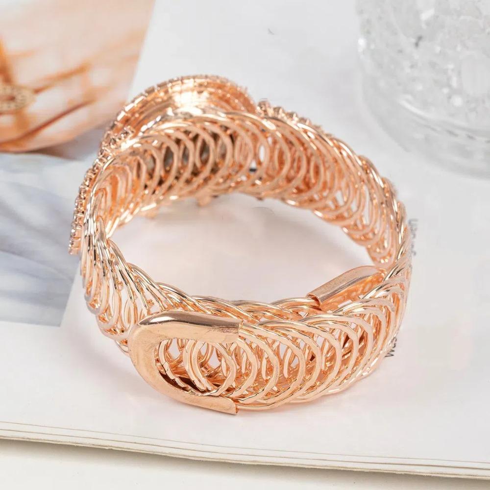 Elegant Quartz Zircon Wrist Watch Vintage Open Bangle Watches Personality Crystal Watches  Gifts