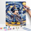 Disney Oil Painting DIY Digital Painting Mickey Mouse Wizard Starry Night Art HandPainted Living Room Entryway Wall Decor.