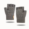 Alpaca Wool Fingerless Gloves Thicken Half-finger Gloves Fashion Winter Warm Gloves
