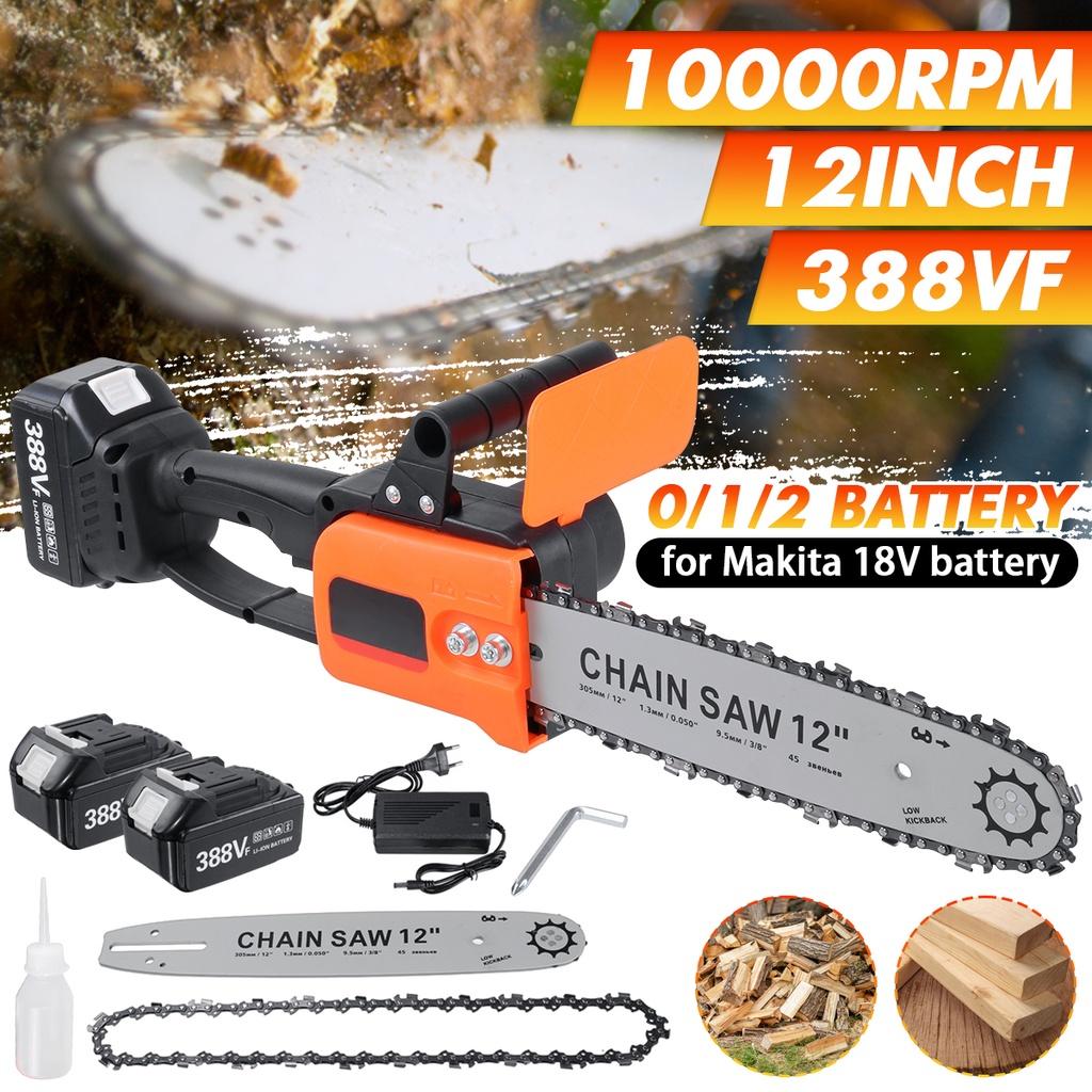 3000W Cordless Electric Chain saw 12Inches Garden Woodworking Power Tool Brushless Motor Wood Cutter For 18V Battery